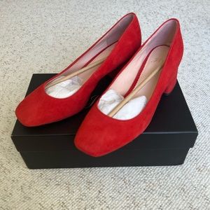 New In Box J.Crew Celia Pump Suede Bright Cerise Size 8.5